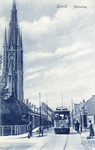 454 Gezicht in de Herenweg te Utrecht met (links) de toren van de St.-Monicakerk.